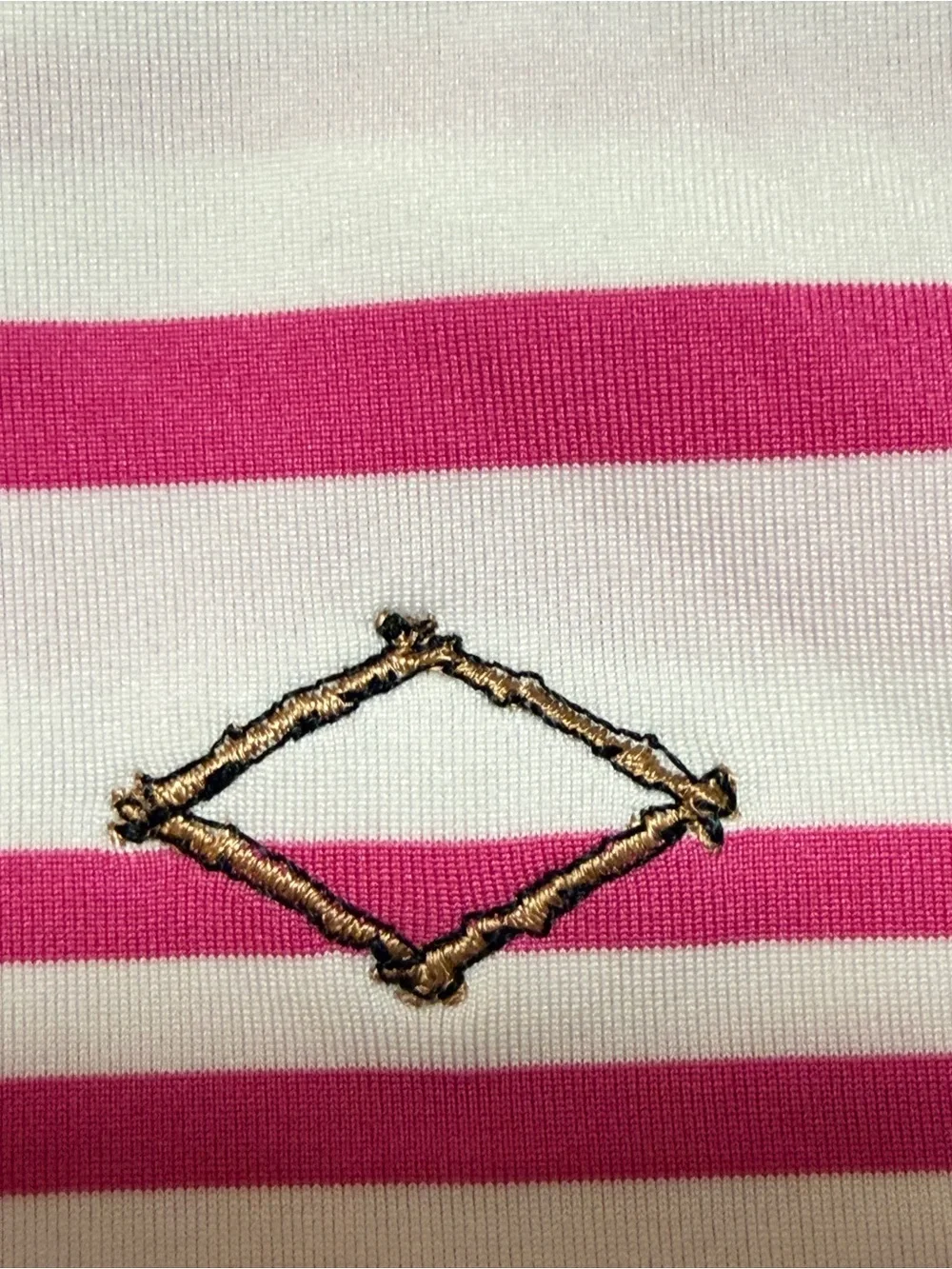 RLX Ralph Lauren Men’s XXL Pink White Striped Performance Golf Polo Shirt